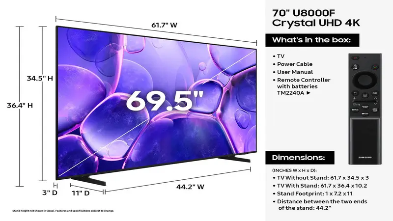 
A101 Teknoloji İncelemesi: Samsung 70U8000F UHD Smart TV ve Beklentiler

