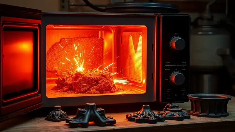 Mikrodalga fırında döküm demir üretimi