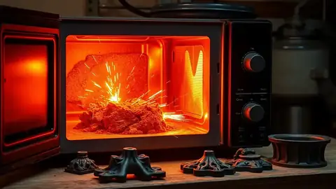 Mikrodalga fırında döküm demir üretimi